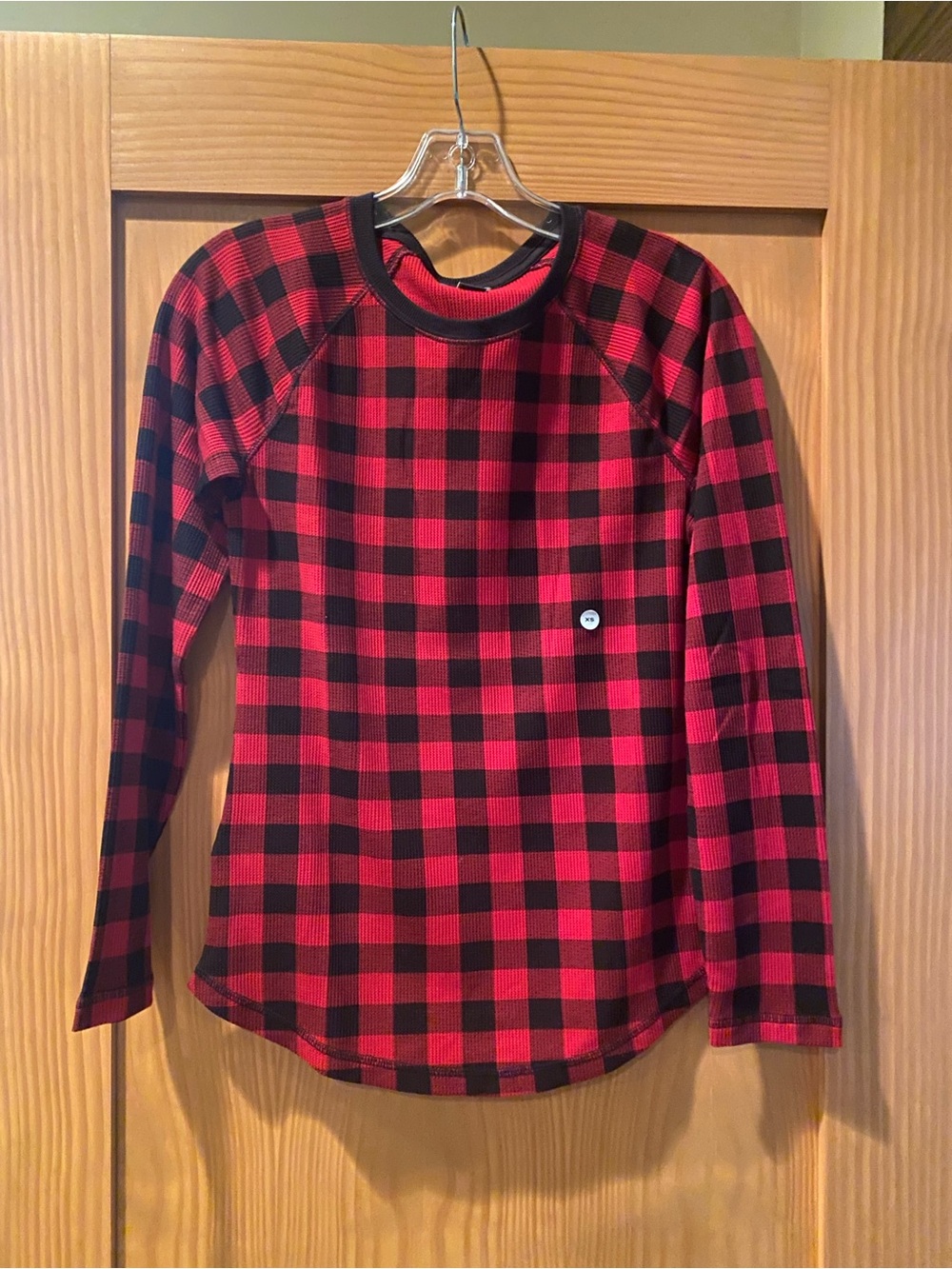Eddie Bauer Women’s Stines Red/Black Plaid Thermal Long Sleeeve Shirt NWT XS